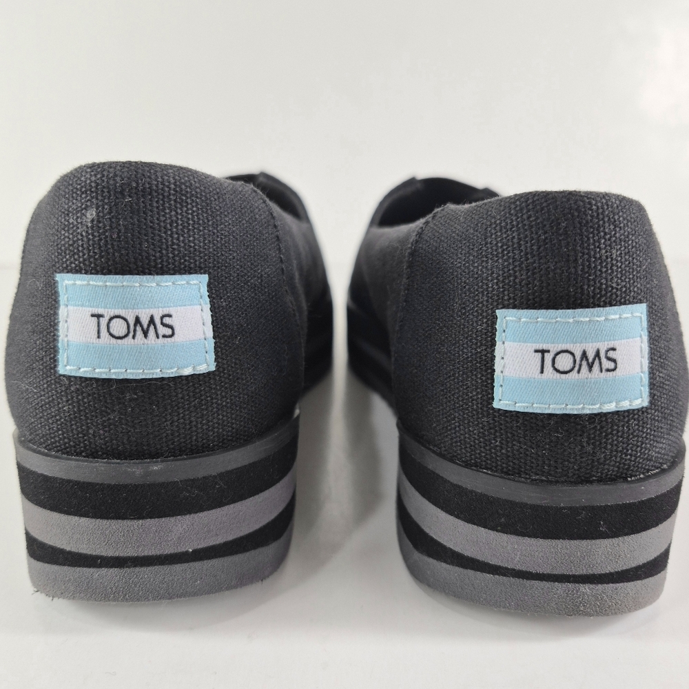 Sz 8 Toms Alpargata canvas platform flats - Picture 7 of 12